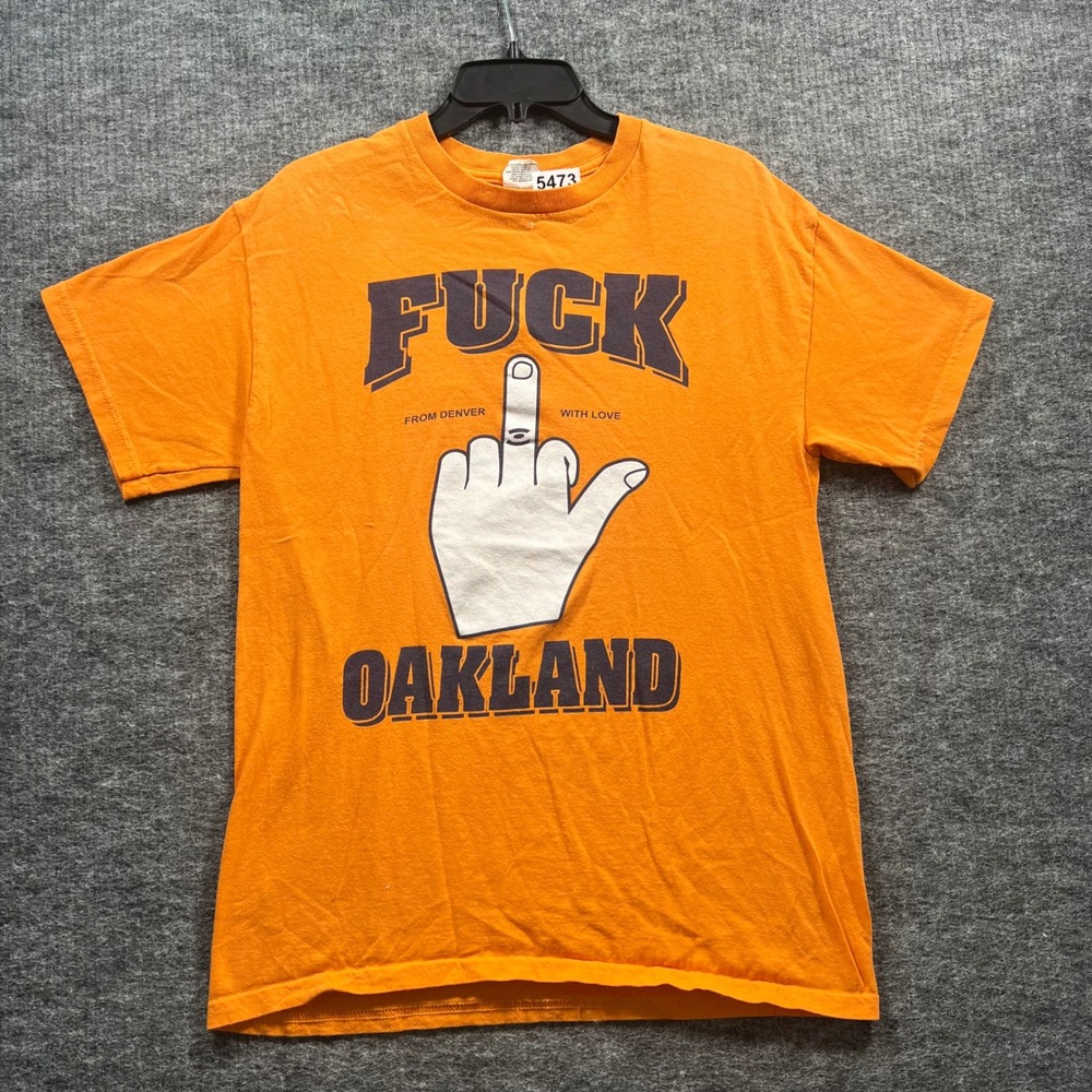 Gildan Denver Graphic T-Shirt Orange Mens Medium
